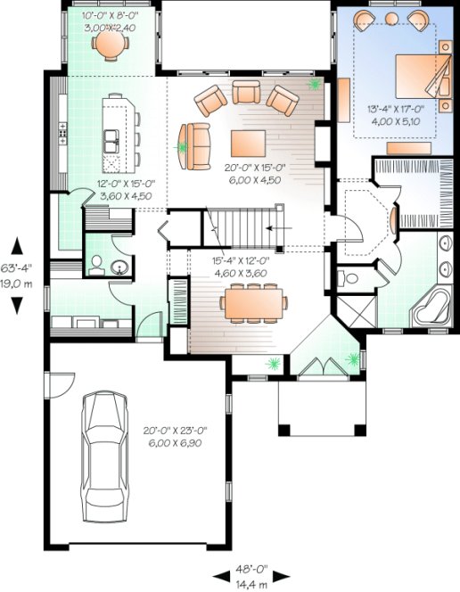 Main Floor Plan for House Plan #146163