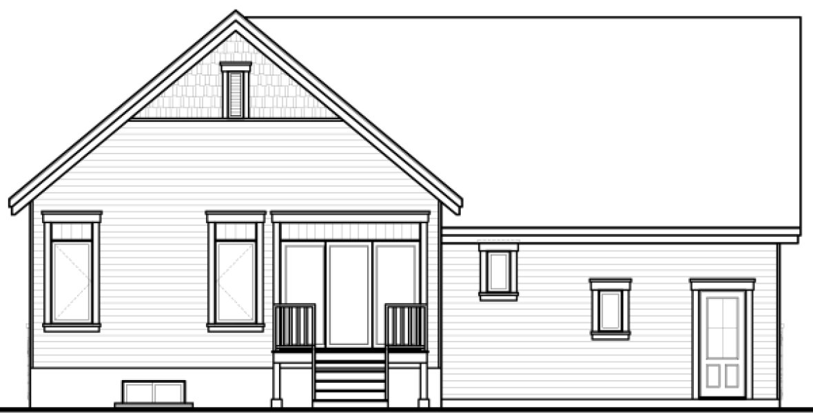Rear Elevation for House Plan #141163