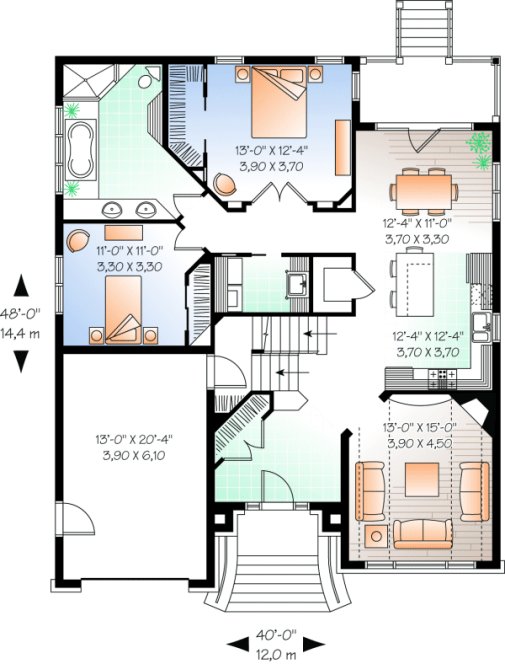 Main Floor Plan for House Plan #140163