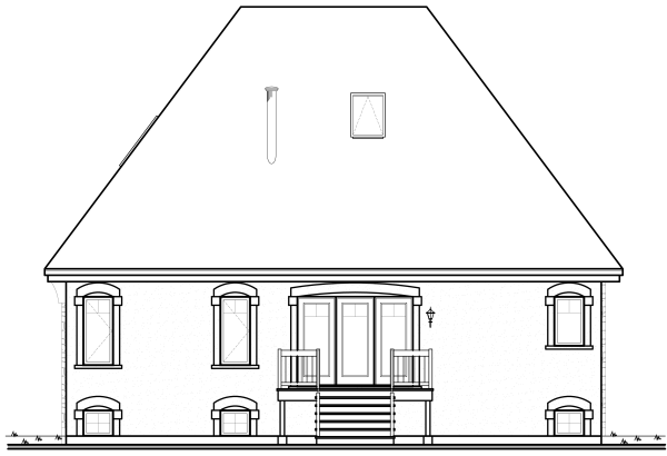 Rear Elevation for House Plan #149063