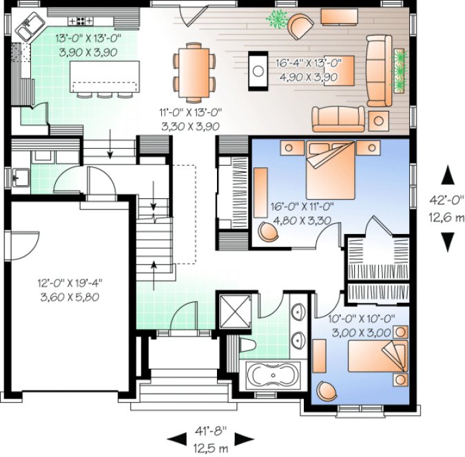Main Floor Plan for House Plan #149063