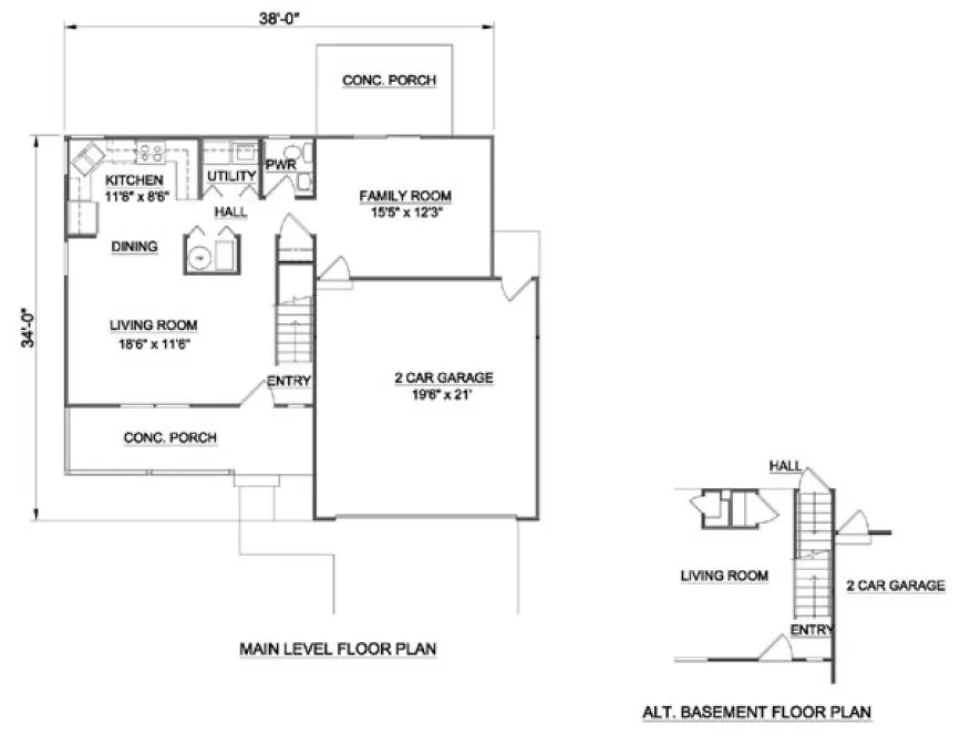Main Floor Plan for House Plan #368069