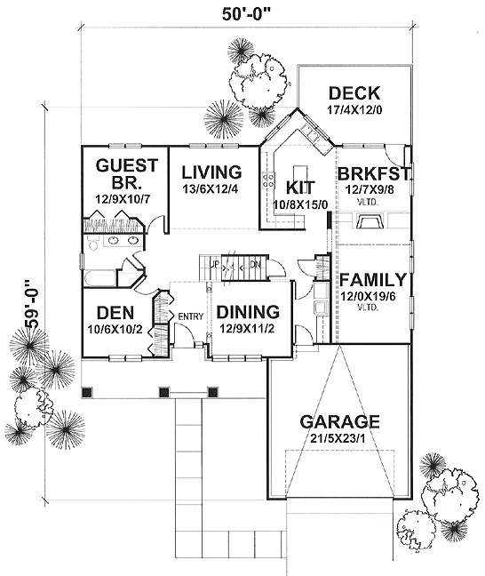 Main Floor Plan for House Plan #293101