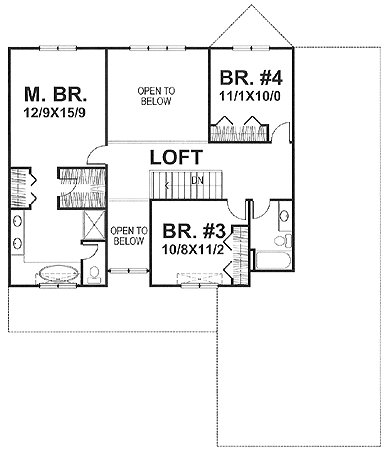 Second Floor Plan for House Plan #293101