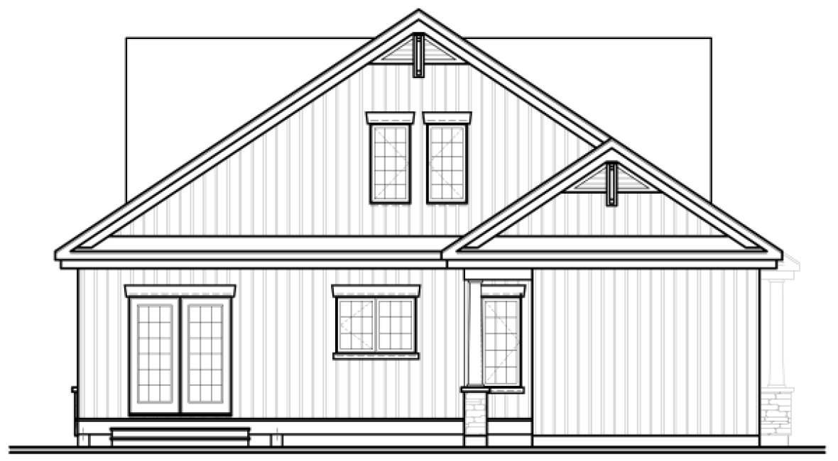 Rear Elevation for House Plan #148063