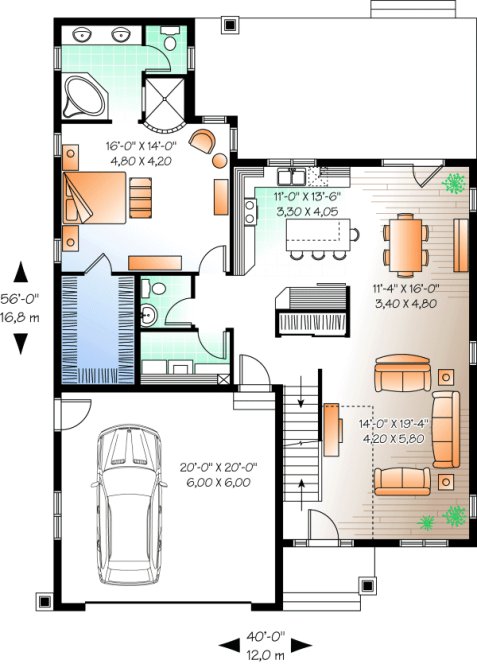 Main Floor Plan for House Plan #148063