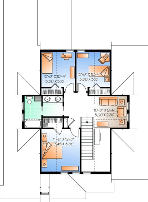 Second Floor Plan for House Plan #148063