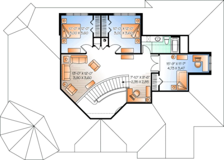 Second Floor Plan for House Plan #146063