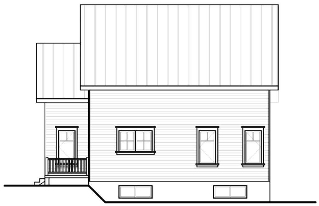 Rear Elevation for House Plan #149153