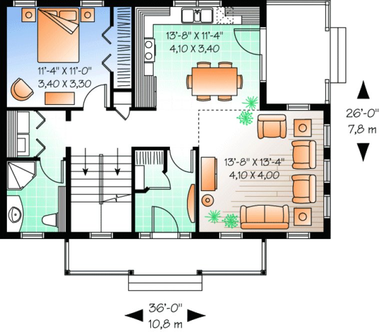 Main Floor Plan for House Plan #149153