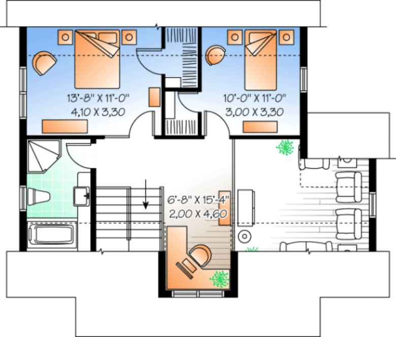 Second Floor Plan for House Plan #149153