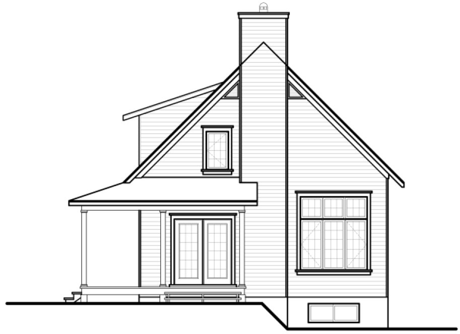 Rear Elevation for House Plan #148153