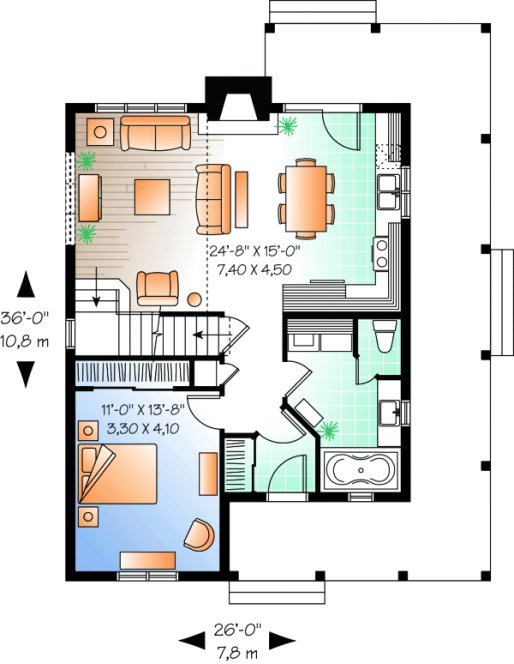 Main Floor Plan for House Plan #148153
