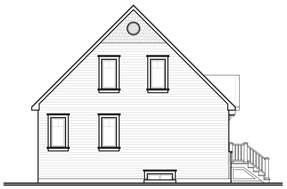 Rear Elevation for House Plan #147153