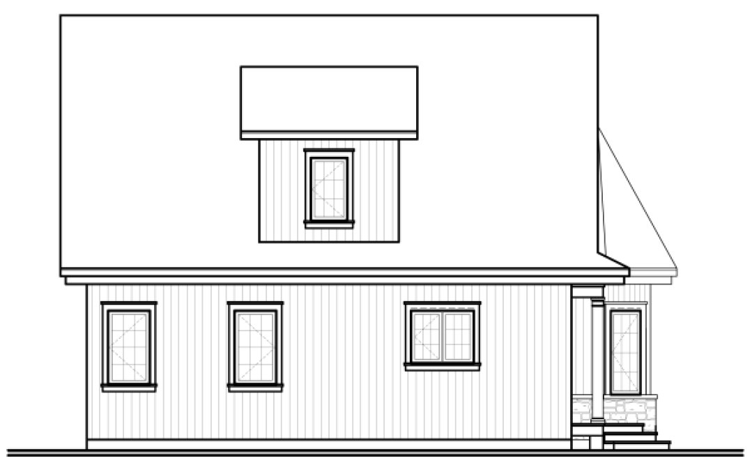 Rear Elevation for House Plan #146153