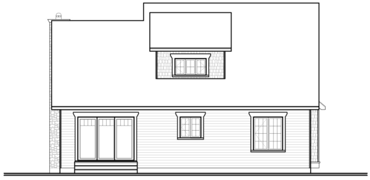 Rear Elevation for House Plan #145153