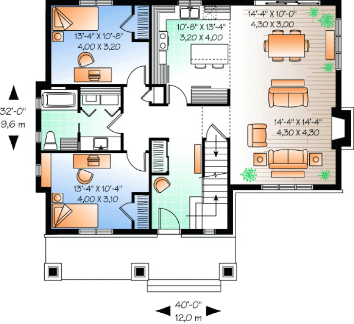 Main Floor Plan for House Plan #145153