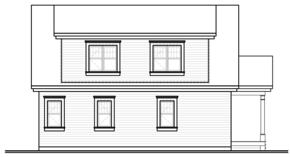 Rear Elevation for House Plan #144153
