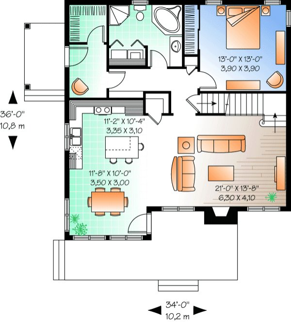 Main Floor Plan for House Plan #144153
