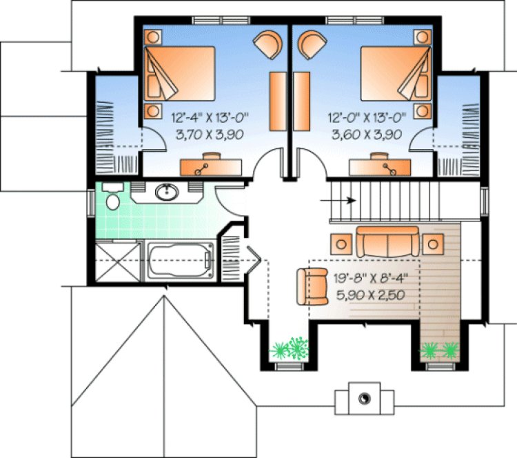 Second Floor Plan for House Plan #144153