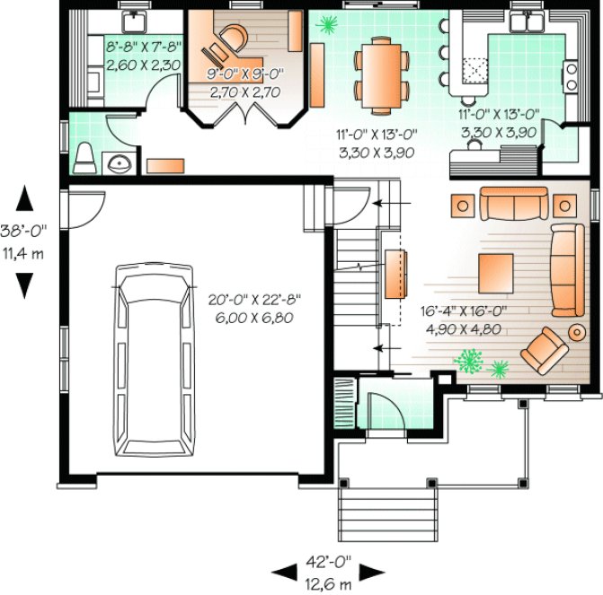 Main Floor Plan for House Plan #141643