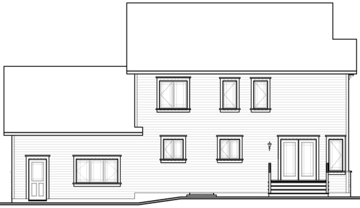 Rear Elevation for House Plan #140643
