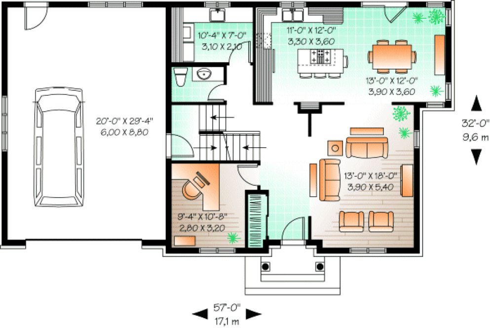 Main Floor Plan for House Plan #140643