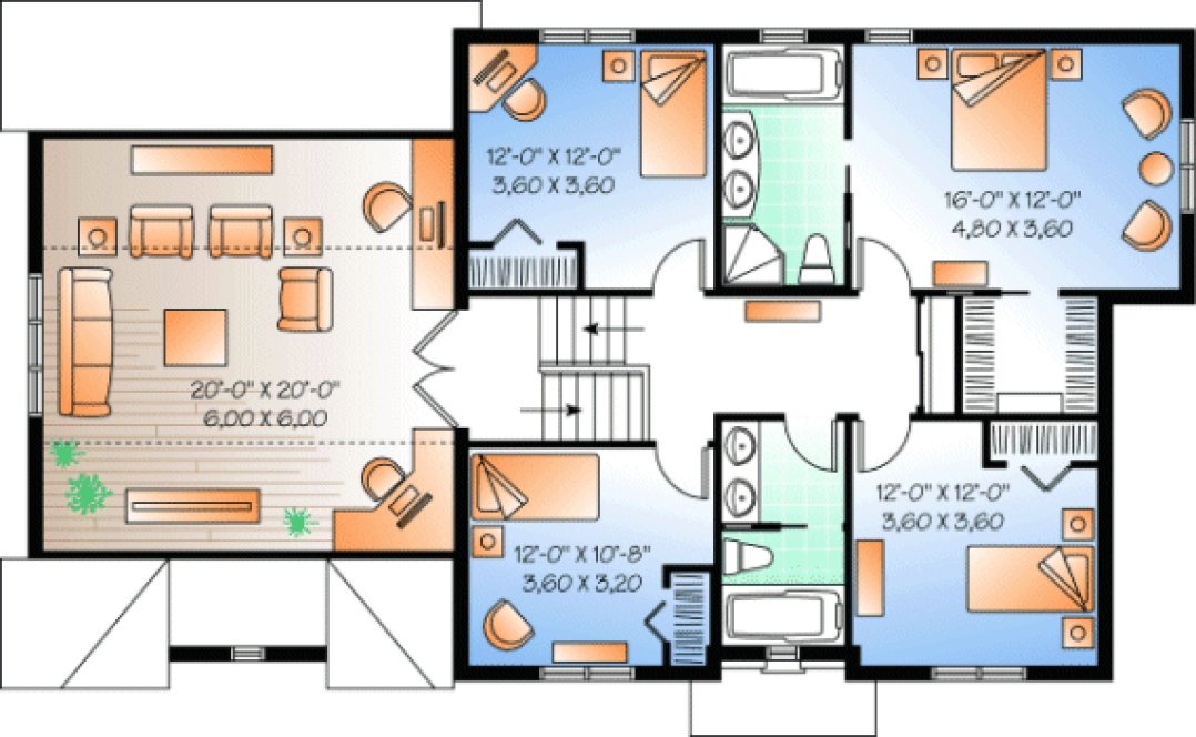 Second Floor Plan for House Plan #140643