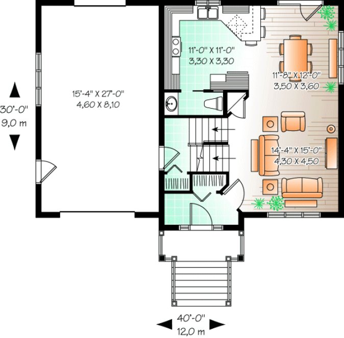 Main Floor Plan for House Plan #149543