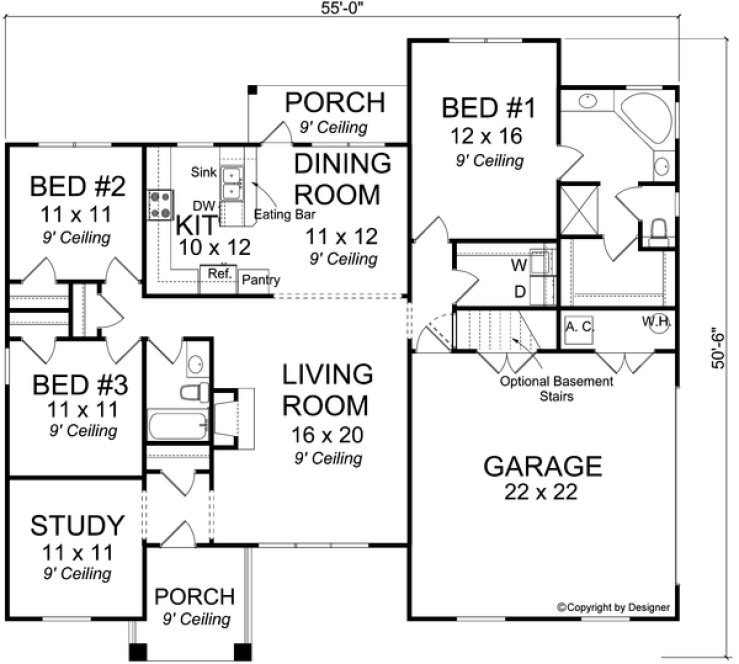 Main Floor Plan for House Plan #246161