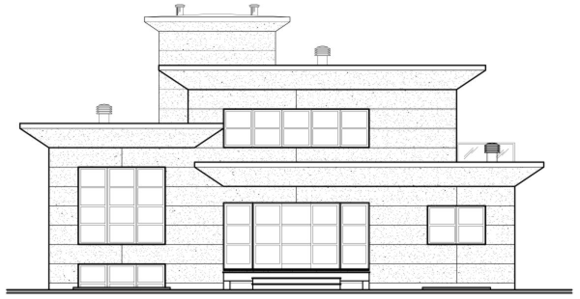 Rear Elevation for House Plan #147543
