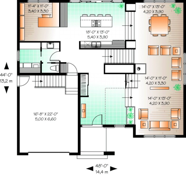 Main Floor Plan for House Plan #147543