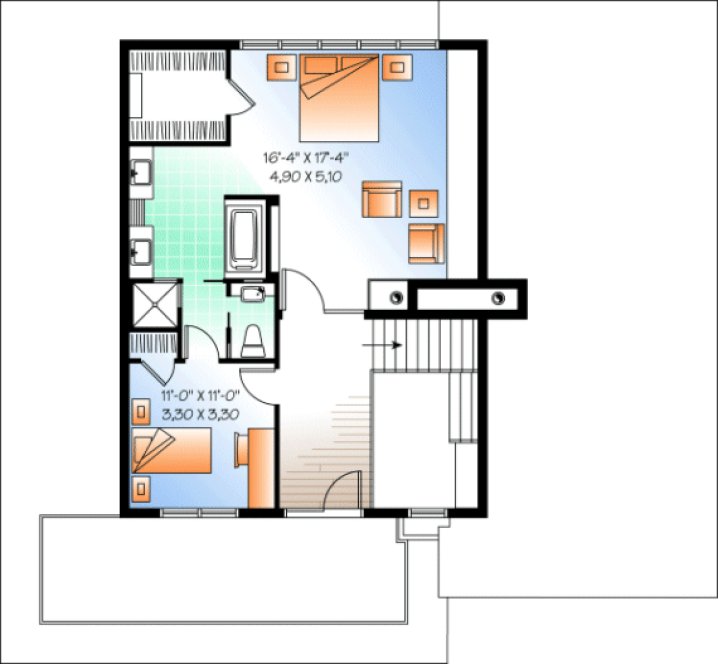 Second Floor Plan for House Plan #147543