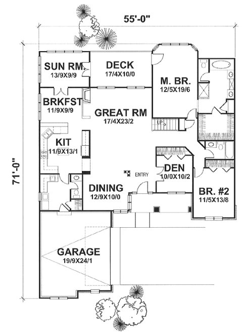 Main Floor Plan for House Plan #294101