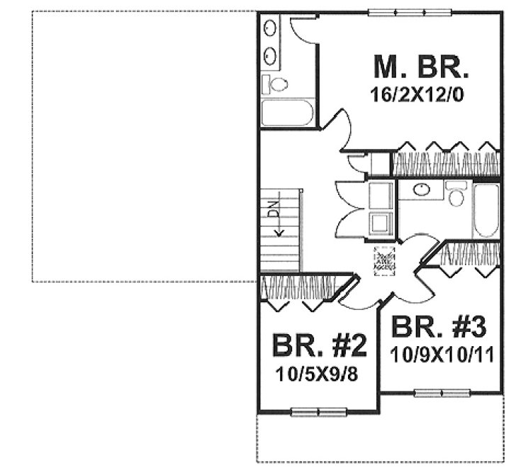 Second Floor Plan for House Plan #295101