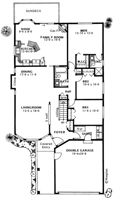 Main Floor Plan for House Plan #201340
