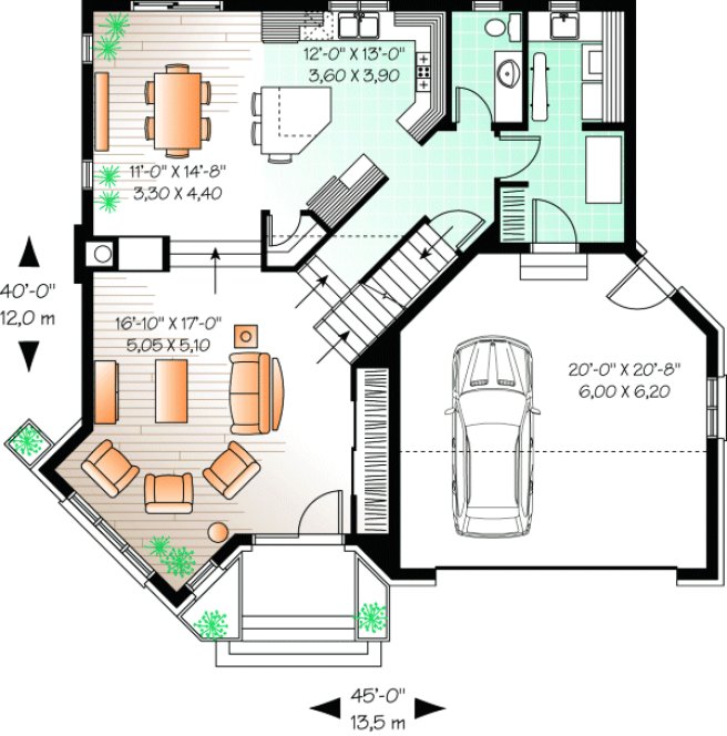 Main Floor Plan for House Plan #144543