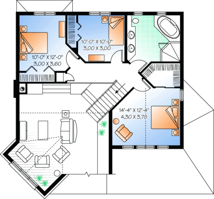 Second Floor Plan for House Plan #144543