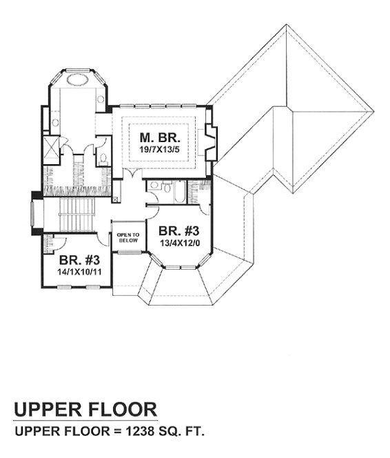 Second Floor Plan for House Plan #296101