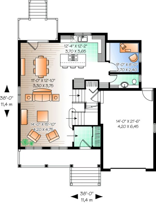 Main Floor Plan for House Plan #142543