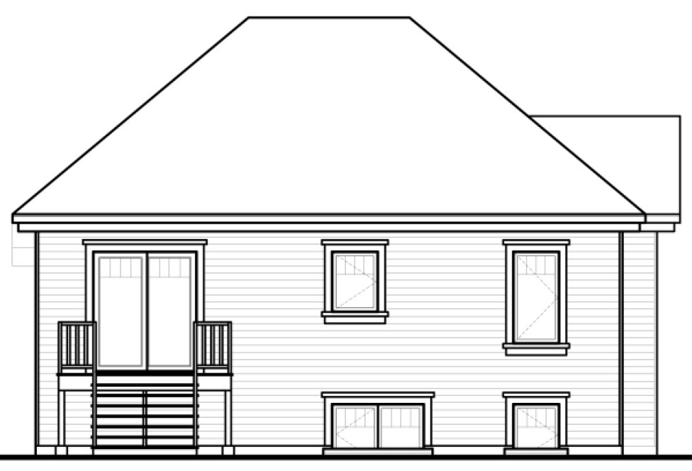 Rear Elevation for House Plan #143233