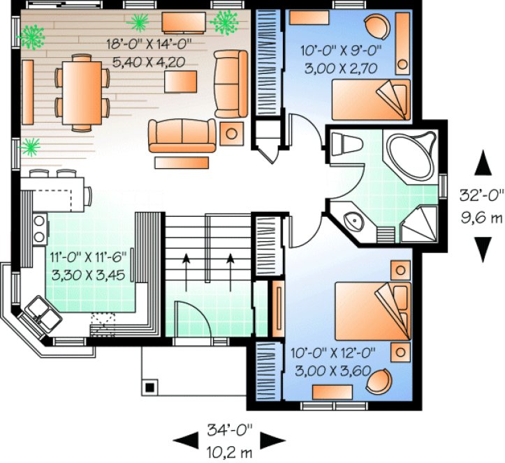 Main Floor Plan for House Plan #142233