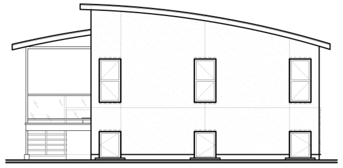 Rear Elevation for House Plan #148133