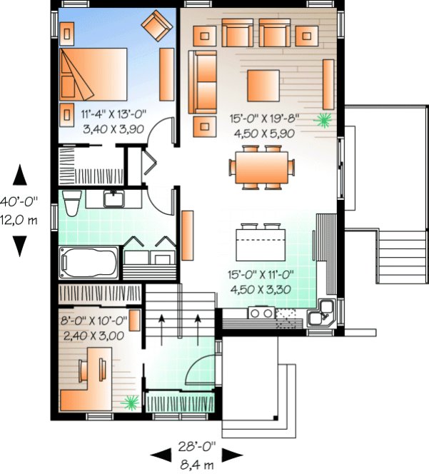 Main Floor Plan for House Plan #148133
