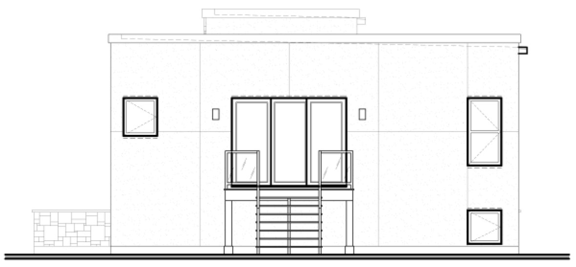 Rear Elevation for House Plan #147133