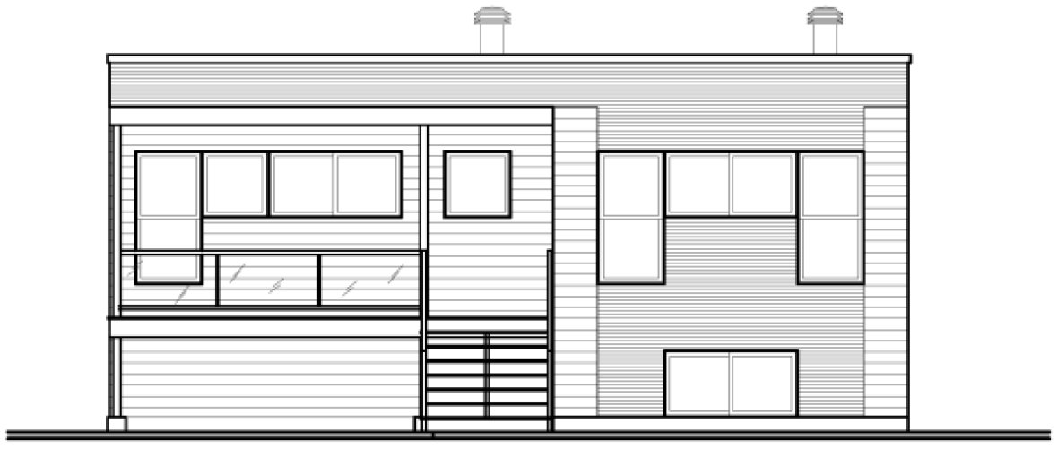 Rear Elevation for House Plan #146133