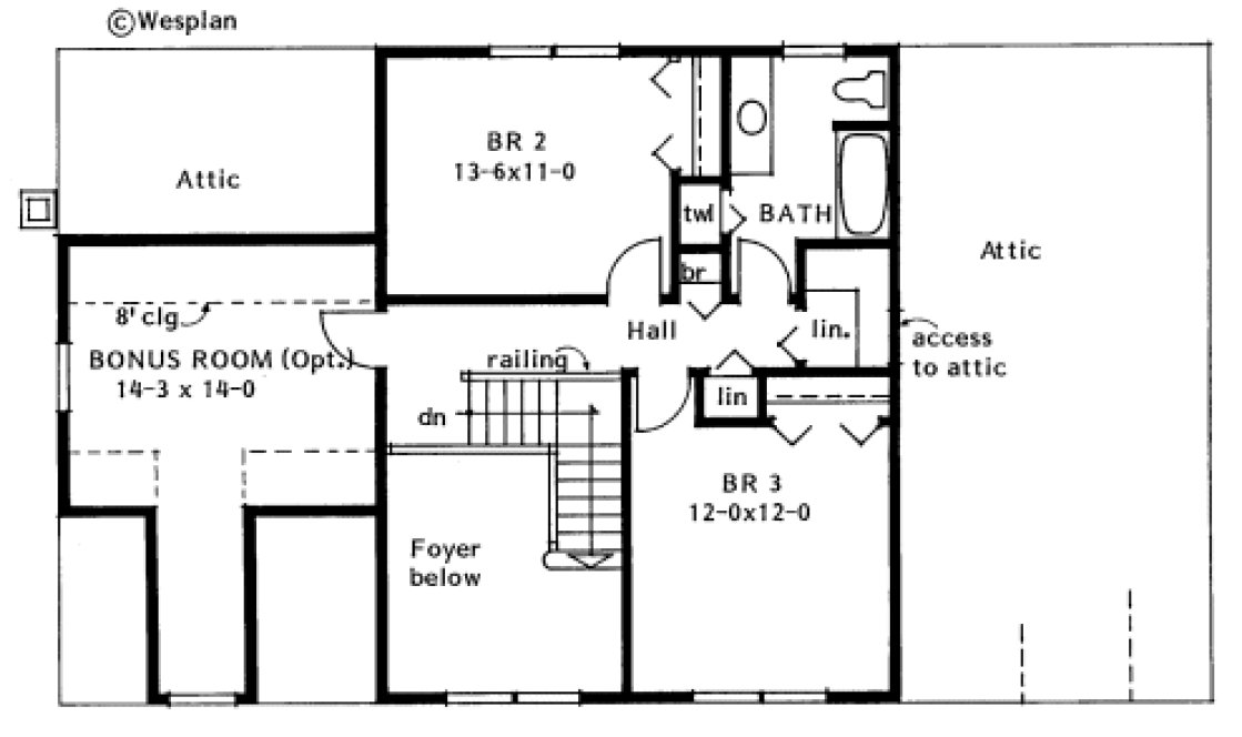 Second Floor Plan for House Plan #201402