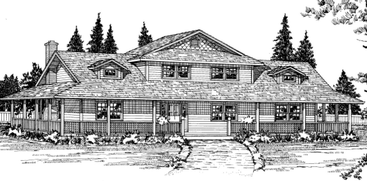 Full Rendering for House Plan #201402