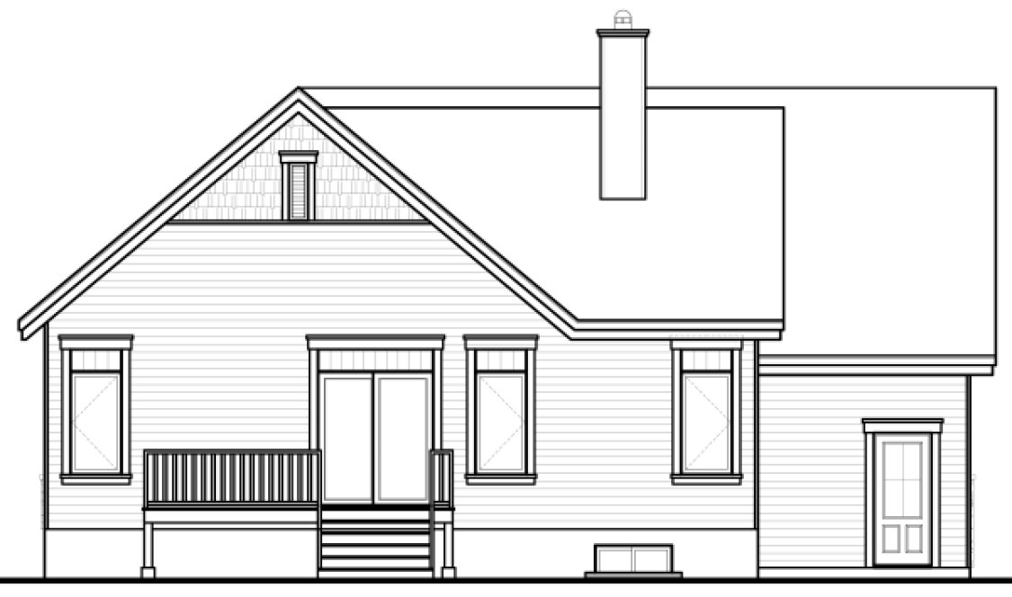 Rear Elevation for House Plan #143723