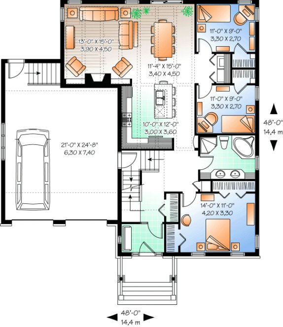 Main Floor Plan for House Plan #143723
